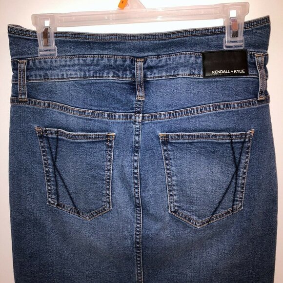 Kendall Kylie Womens Size 29 Straight Pencil Denim High Waist Button Mini Skirt - Picture 6 of 11